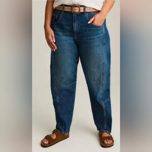 Torrid Festi High Rise Barrel Denim Queens Park Blue Jeans Sz 12T